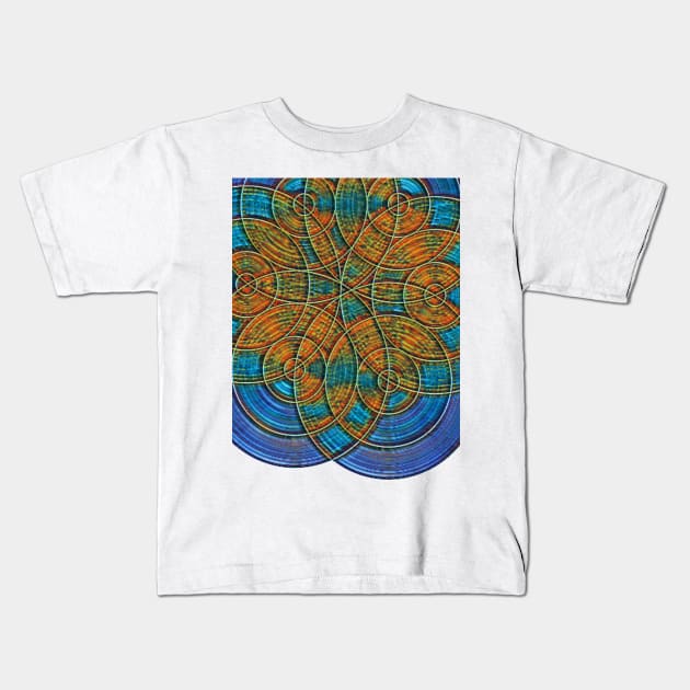 Flower Of Life Rust Kids T-Shirt by Dual Rogue